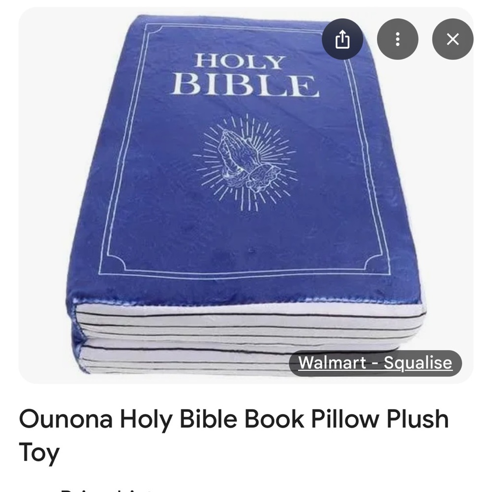 Blue Holy Bible Pillow Plush Toy